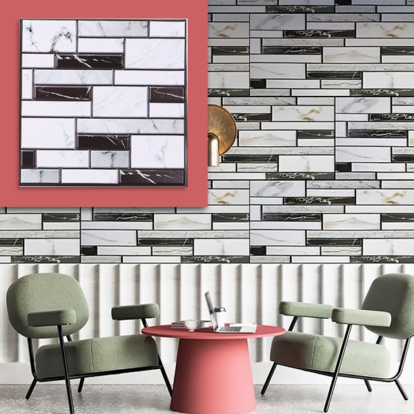 3D-Wandaufkleber mit Marmoroptik (10 Stück/0,9 m²) | MARBLEBLOCKS